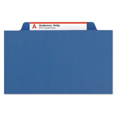 Smead Pressboard Folder, 1/3 Cut, Dark Blue, PK25, Expanded Width: 1" 21541